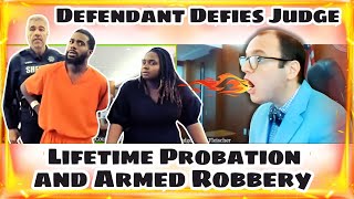 Defendant Defies Judge Fleischer  Lifetime Probation and Armed Robbery  judgefleischer crime [upl. by Rovit428]