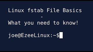 Linux fstab File Basics  What you need to know [upl. by Motteo]