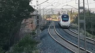 Alvia 120 pasando a gran velocidad en las aproximaciones de Tudela de Navarra [upl. by Milak315]