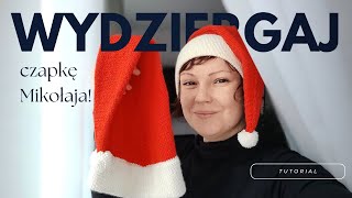 Jak zrobić czapkę Św Mikołaja na drutach Czapka na Mikołajki  tutorial 🎅 [upl. by Nosduh]