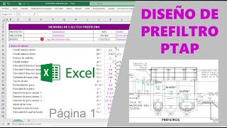 Diseño de Prefiltro  PTAP plantilla excel profesional [upl. by Llerrehc]