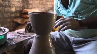 Nagaraj Darani Throwing Cups Shakhti Pottery Auroville [upl. by Airamzul186]