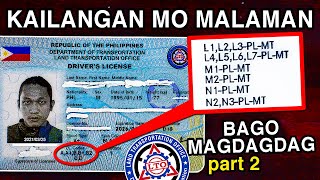 NEW RESTRICTION CODES EXPLAINED part 2 ANO ANG DRIVERS LICENSE CODES 2023 [upl. by Einaled]