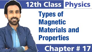 Paramagnetic Diamagnetic and Ferromagnetic Materials  12th Class Physics  Chapter 17 [upl. by Marchese]