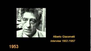 Alberto Giacometti  Entretiens 1953 et 1957 [upl. by Yeltneb112]