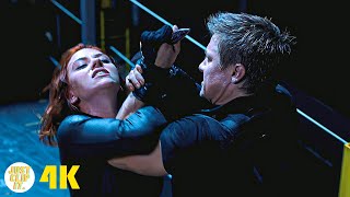 Black Widow vs Hawkeye  Fight Scene  The Avengers 2012 Movie Clip HD 4K [upl. by Rehtaeh]