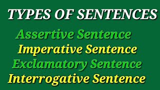 Types of Sentences  Assertive Imperative Exclamatory and Interrogative [upl. by Ahsaeyt]