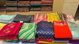 Bangalore Malleswaram Botique Style Premium Quality Banaras Khaddi georgett Sarees Wholesale Price [upl. by Hollinger]