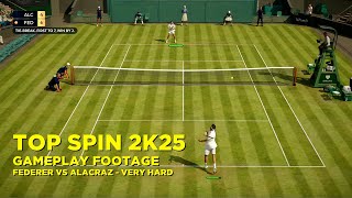 TopSpin 2K25 Gameplay Footage  Federer VS Alcaraz Very Hard Difficulty [upl. by Sillad799]