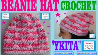 Beanie Hat Slouchy Crochet Pattern Free quotYkitaquot by Maricita Colours in English [upl. by Enirrok]