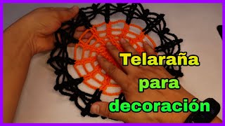 TELARAÑA 🕸️ a CROCHET HALLOWEEN 🎃 posaplatos 🧶 FACIL de hacer paso a paso [upl. by Groh]