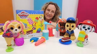 Süper Kahramanlar oyunu  Nicole Paw Patrol oyuncaklar için dondurma yapıyor Çocuk videoları [upl. by Ylrebma]