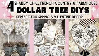 Dollar Tree DIYs Shabby Chic French Country amp Farmhouse Style SpringValentine Decor [upl. by Riannon]