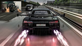 1500HP Audi R8 V10 Twin Turbo  Assetto Corsa  Thrustmaster Wheel Gameplay [upl. by Carolynne]