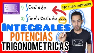 ✅​INTEGRALES trigonométricas con POTENCIAS 𝙚𝙣 4 𝙋𝙖𝙨𝙤𝙨 😎​🫵​💯​  Cálculo Integral [upl. by Clemens]