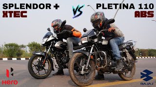 Bajaj Platina 110 ABS vs Hero Splendor Plus Xtec Long Race [upl. by Kendrah]