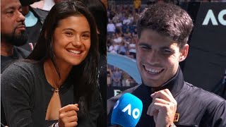 Emma Raducanu embarrassed Carlos Alcaraz in Australian Open interview [upl. by Gault]