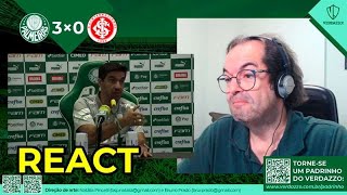 REACT  Coletiva Abel Ferreira  Palmeiras 3x0 Internacional [upl. by Zeena]