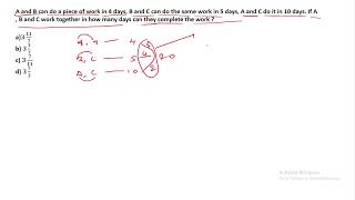 A and B can do a piece of work in 4 days B and C can do the same work in 5 days A and [upl. by Burkley311]