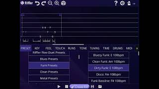 Riffler Dirty Funk preset riff E 108bpm [upl. by Trembly]