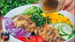 Chicken Mango Avocado Salad Recipe  Homemade Salad Dressing  Dish25 [upl. by Sokil3]