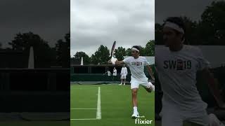 Roger Federer return backhand in Slow Motion [upl. by Ybanrab]