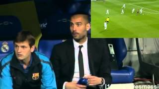 Guardiola amp Vilanovas reaction to Messis solo goal against Real Madrid in Santiago Bernabéu  HD [upl. by Concepcion]