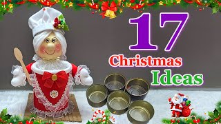 17 Step By step Christmas Decoration ideas made From Tin Cans  DIY Christmas craft idea🎄492 [upl. by Ellinej]