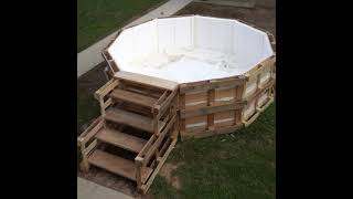 Fazendo uma píscina com paletes DIY Homemade Swimming Pool from Pallets [upl. by Sorazal936]