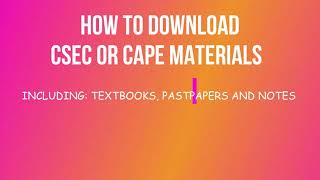 HOW TO DOWNLOAD ANY TEXTBOOKS FOR FREE For CSEC AND CAPE STUDENTS [upl. by Caryl328]