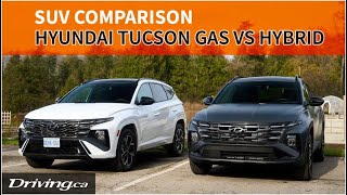 2025 Hyundai Tucson Gas vs Hybrid  SUV Comparison  Drivingca [upl. by Eiser294]