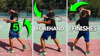 5 Ways To Finish Your Forehand  Advanced Tennis Forehand Technique [upl. by Ydner]