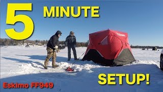 Eskimo FatFish 949 Ice Fishing Shelter  Easy SetUp [upl. by Buehler]