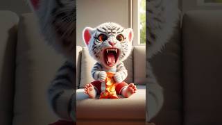 Cute Tiger Eats Nail Chips 🐯✂️🦶 ai shorts memes funny [upl. by Yerggoeg306]