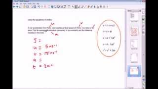 Using the suvat equations of motion  A level and IB physics  Mechanics [upl. by Eimar594]