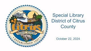 Special Library District Advisory Board  October 21 2024 [upl. by Eselahs]