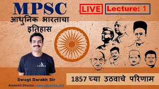 MPSC  UPSC Live Modern India 1  Effects of Revolts of 1857 [upl. by Robena]