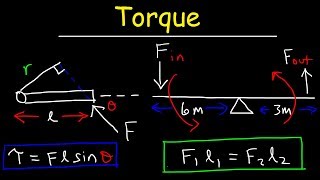 Torque Basic Introduction Lever Arm Moment of Force Simple Machines amp Mechanical Advantage [upl. by Assirral]