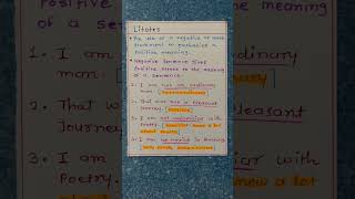 Figure of speech  Litotes english literarydevices youtubeshorts [upl. by Elsy]