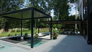 Modern Pergolas amp Outdoor Living  Stunning Pools  Westport CT  Klar Studios [upl. by Anoyi]