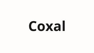 How to pronounce Coxal [upl. by Ahsietal]