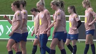 ENGLAND WOMEN  Lionesses train at St Georges Park ahead of their match against Sweden on Friday [upl. by Ahcmis]