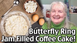 Easy Coffee Cake Recipe  Jill’s Jam Filled Butterfly Ring [upl. by Jennine805]