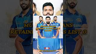 Mumbai Indians retained players list cricket shorts rohitsharma mumbaiindians ipl2025 [upl. by Cyrie439]