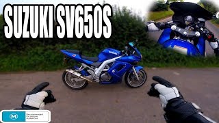 2004 SUZUKI SV650S FIRST RIDE  VTWIN POWER [upl. by Neibaf631]