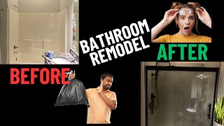 DIY Bathroom Remodel  Bathtub to Walk In Shower Conversion Timelapse [upl. by Drehcir]