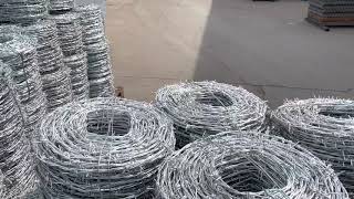 hot dipped galvanized barbed wire25kgroll [upl. by Semmes]