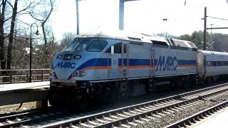 MARC Train 29 MP36PH3C Leaving the Odenton Station [upl. by Aisenat706]