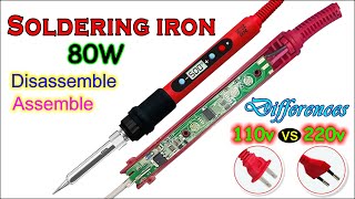 80W Soldering Iron Kit Adjustable Temperature Digital Display  Difference between 110V  220V wd CC [upl. by Mendelson]