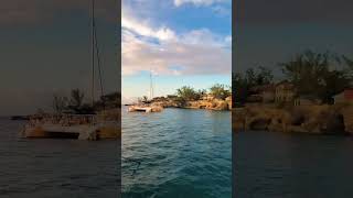 The beautiful coastline of Jamaica on an evening catamaran ride on the Caribbean Ocean Sunset [upl. by Nottirb610]